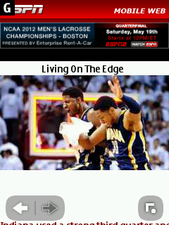 m.espn.com in Nokia S40 proxy browser