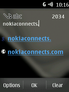 S40 Browser - URL Entry Screen With Auto-Completion