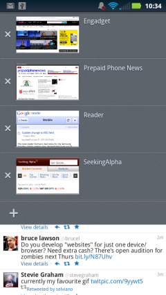 Firefox Mobile 14 - Tabs Dropdown