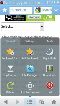 UC Browser 8.5 Symbian^3 Main Menu UC Browser 8.5 Symbian^3 Main Menu