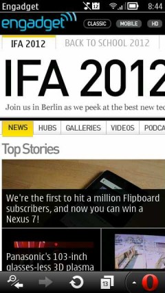 Opera Mini 7.0 Update 2 for Symbian - Engadget PC Version