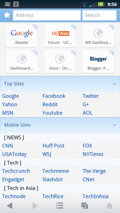 UC Web Mini 8.0 - Home Page