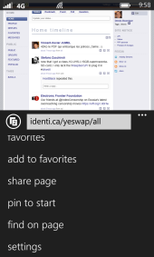 IE10 Mobile - Bottom Half Of Browser Menu