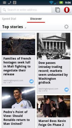 Opera Webkit Beta NY Google Discover Page