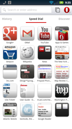 Opera WebkitBeta Speed Dial