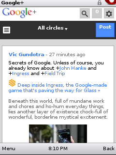 Opera Mini 4.5 Google+